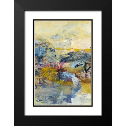 Textured Triptych II Black Modern Wood Framed Art Print with Double Matting by Fuchs, Jodi