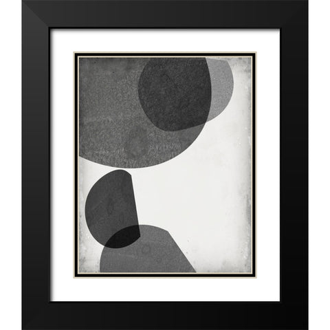 Grey Shapes I Black Modern Wood Framed Art Print with Double Matting by Goldberger, Jennifer