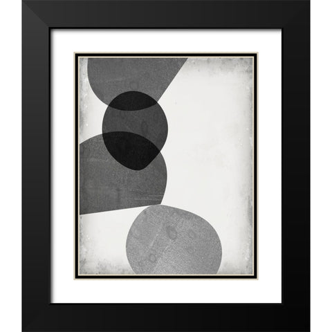Grey Shapes II Black Modern Wood Framed Art Print with Double Matting by Goldberger, Jennifer