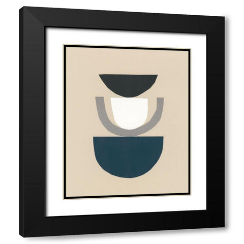 Modern Shapes II Black Modern Wood Framed Art Print with Double Matting by Stramel, Renee W.