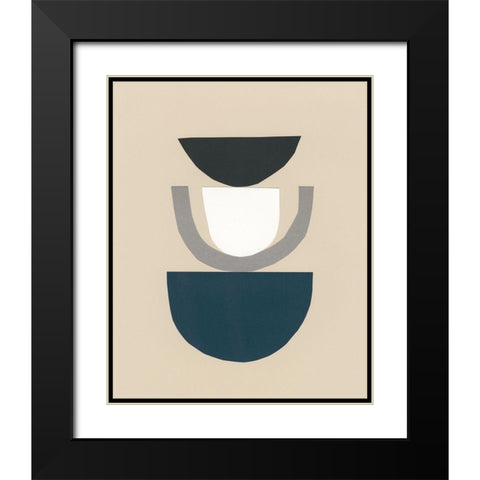 Modern Shapes II Black Modern Wood Framed Art Print with Double Matting by Stramel, Renee W.