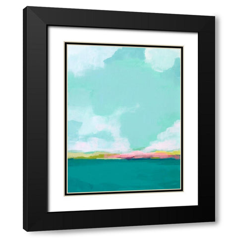 Island Horizon II Black Modern Wood Framed Art Print with Double Matting by Vess, June Erica