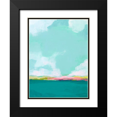 Island Horizon II Black Modern Wood Framed Art Print with Double Matting by Vess, June Erica