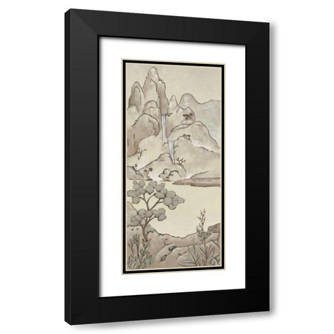 Non-Embellished Chinoiserie Landscape II Black Modern Wood Framed Art Print with Double Matting by Zarris, Chariklia