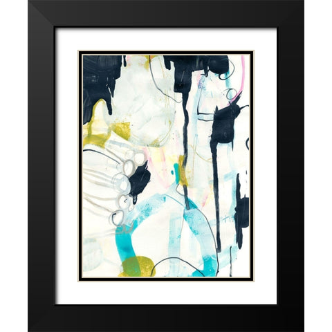 Graffiti Split I Black Modern Wood Framed Art Print with Double Matting by Vess, June Erica
