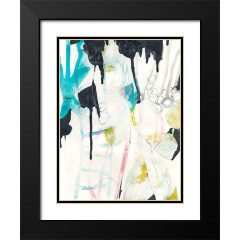 Graffiti Split II Black Modern Wood Framed Art Print with Double Matting by Vess, June Erica