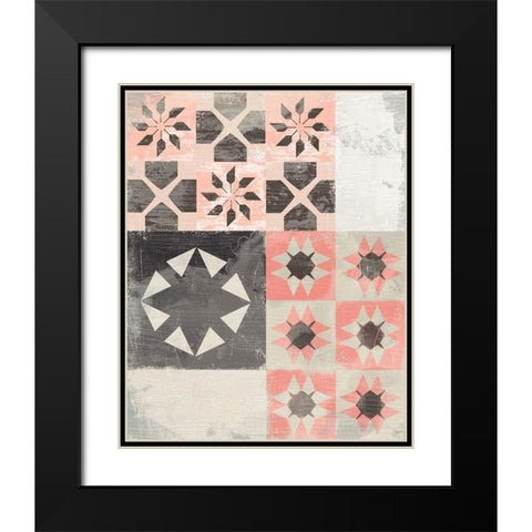 Farmhouse Pattern I Black Modern Wood Framed Art Print with Double Matting by Vess, June Erica