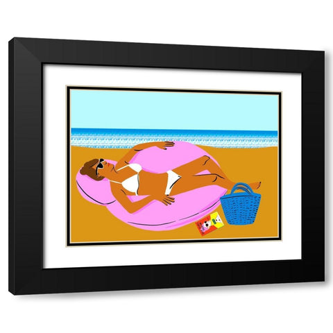 Beachy Keen I Black Modern Wood Framed Art Print with Double Matting by Blanckslate