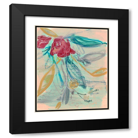 Tropical Bouquet I Black Modern Wood Framed Art Print with Double Matting by Goldberger, Jennifer