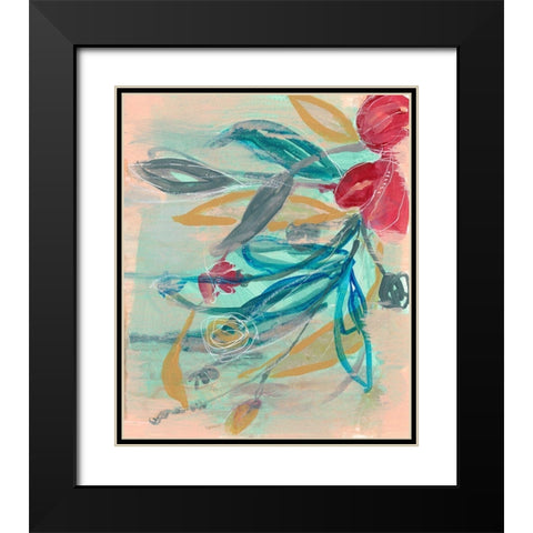 Tropical Bouquet II Black Modern Wood Framed Art Print with Double Matting by Goldberger, Jennifer