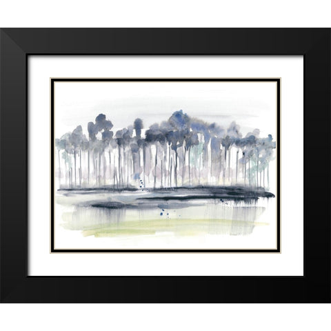 Treeline Splash II Black Modern Wood Framed Art Print with Double Matting by Goldberger, Jennifer