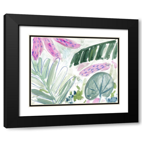 Tropical Abstraction II Black Modern Wood Framed Art Print with Double Matting by Wang, Melissa