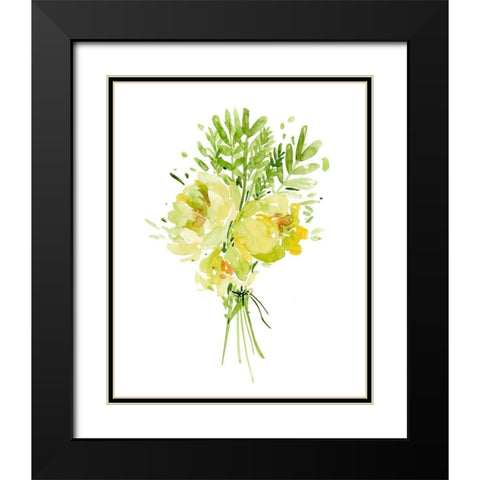 Bouquet with Peony I Black Modern Wood Framed Art Print with Double Matting by Wang, Melissa