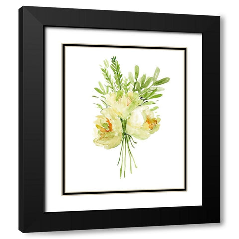 Bouquet with Peony II Black Modern Wood Framed Art Print with Double Matting by Wang, Melissa
