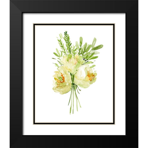 Bouquet with Peony II Black Modern Wood Framed Art Print with Double Matting by Wang, Melissa