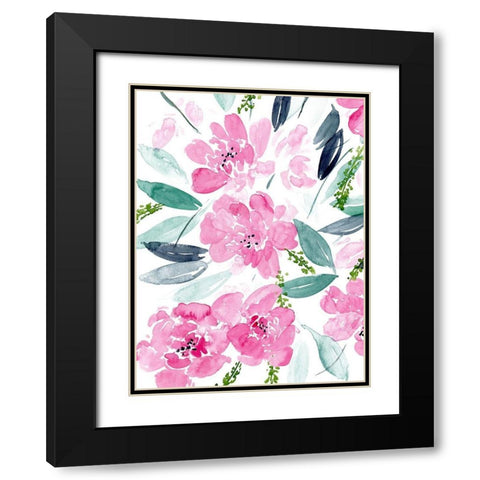 Dance of the Flowers II Black Modern Wood Framed Art Print with Double Matting by Wang, Melissa