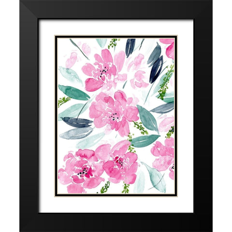 Dance of the Flowers II Black Modern Wood Framed Art Print with Double Matting by Wang, Melissa