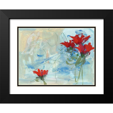 In the Wind II Black Modern Wood Framed Art Print with Double Matting by Wang, Melissa