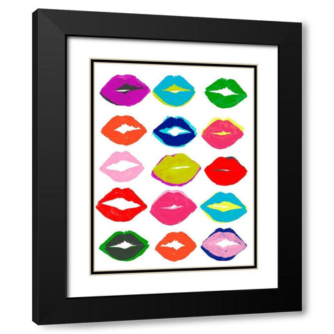 Kiss Kiss II Black Modern Wood Framed Art Print with Double Matting by Vess, June Erica