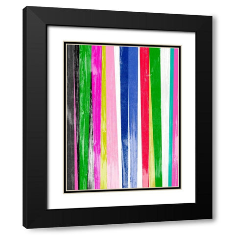 Vertical Bands II Black Modern Wood Framed Art Print with Double Matting by Vess, June Erica