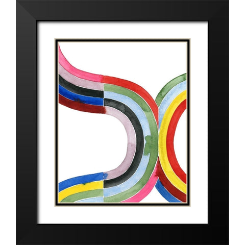 Deconstructed Rainbow V Black Modern Wood Framed Art Print with Double Matting by Popp, Grace