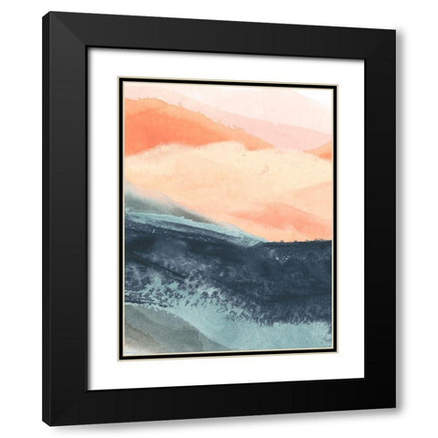 Soft Waves II Black Modern Wood Framed Art Print with Double Matting by Vess, June Erica