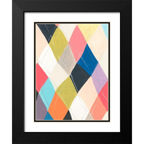 Harlequin Hopscotch I Black Modern Wood Framed Art Print with Double Matting by Vess, June Erica