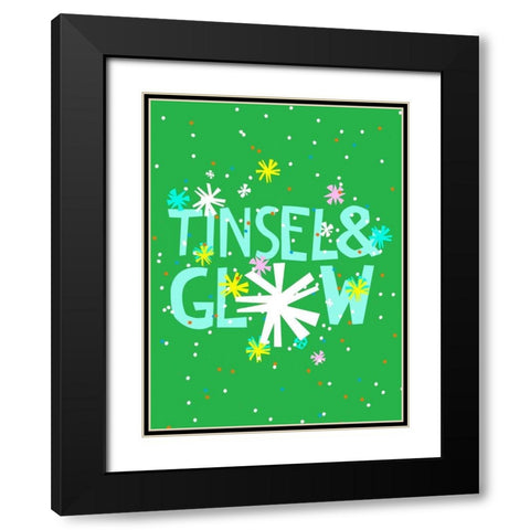 Merry and Bright I Black Modern Wood Framed Art Print with Double Matting by Blanckslate