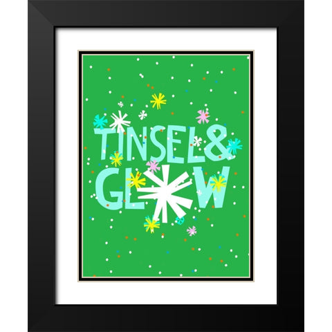 Merry and Bright I Black Modern Wood Framed Art Print with Double Matting by Blanckslate