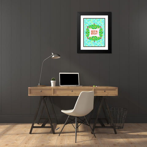 Merry and Bright II Black Modern Wood Framed Art Print with Double Matting by Blanckslate