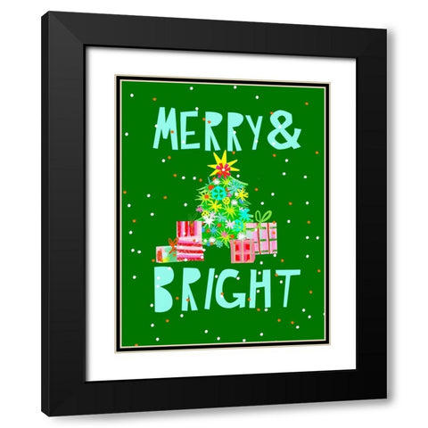 Merry and Bright VI Black Modern Wood Framed Art Print with Double Matting by Blanckslate