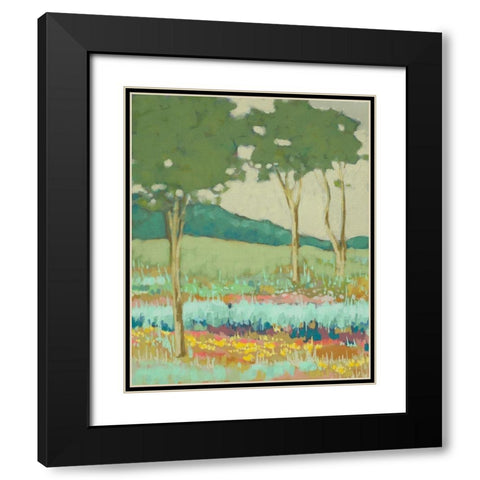 Custom Tapestry Trees II Black Modern Wood Framed Art Print with Double Matting by Zarris, Chariklia