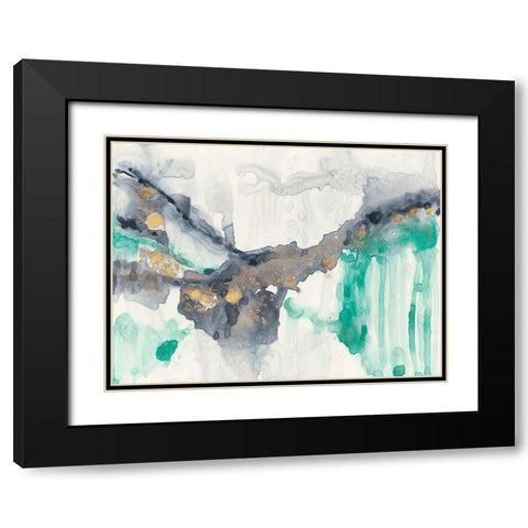 Viridian Canyon I Black Modern Wood Framed Art Print with Double Matting by Goldberger, Jennifer