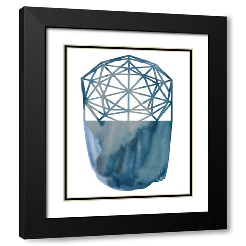 Cobalt Chrysalis II Black Modern Wood Framed Art Print with Double Matting by Zarris, Chariklia