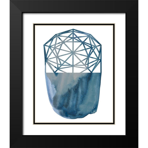 Cobalt Chrysalis II Black Modern Wood Framed Art Print with Double Matting by Zarris, Chariklia