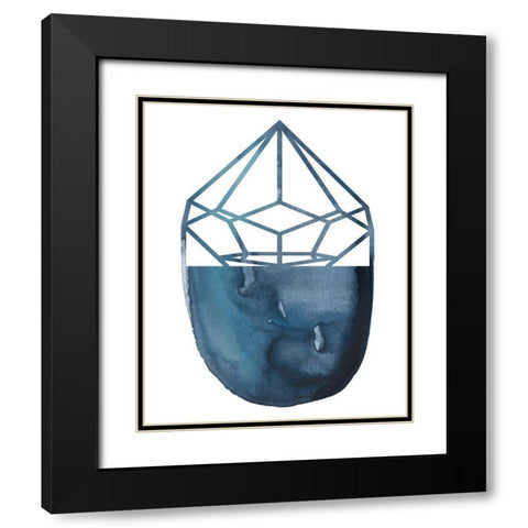 Cobalt Chrysalis III Black Modern Wood Framed Art Print with Double Matting by Zarris, Chariklia