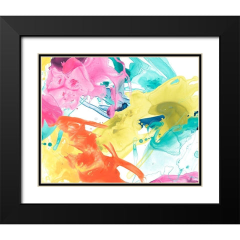 Elemental Motion III Black Modern Wood Framed Art Print with Double Matting by Vess, June Erica