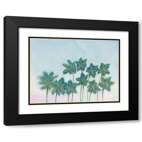 Palm Treeline I Black Modern Wood Framed Art Print with Double Matting by OToole, Tim