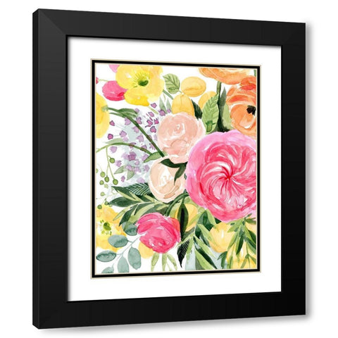 Blossomy Gathering I Black Modern Wood Framed Art Print with Double Matting by Popp, Grace