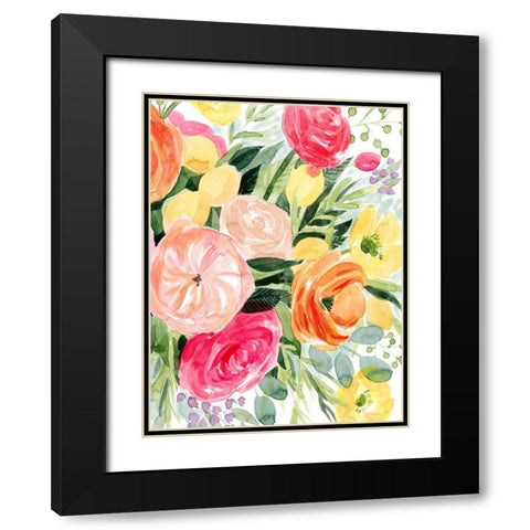 Blossomy Gathering II Black Modern Wood Framed Art Print with Double Matting by Popp, Grace