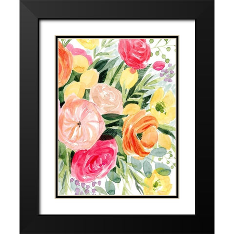 Blossomy Gathering II Black Modern Wood Framed Art Print with Double Matting by Popp, Grace