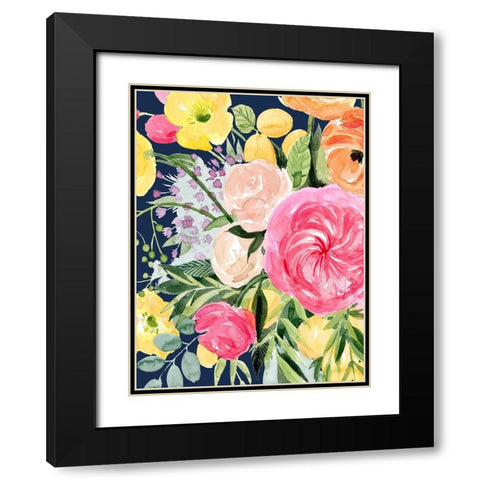 Blossomy Gathering III Black Modern Wood Framed Art Print with Double Matting by Popp, Grace