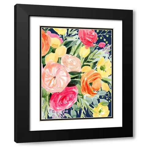 Blossomy Gathering IV Black Modern Wood Framed Art Print with Double Matting by Popp, Grace