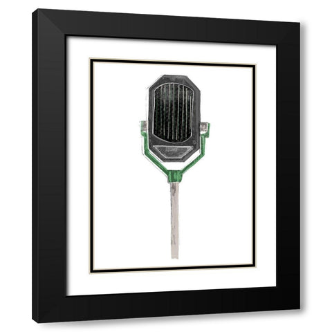 Mic Check III Black Modern Wood Framed Art Print with Double Matting by Vess, June Erica