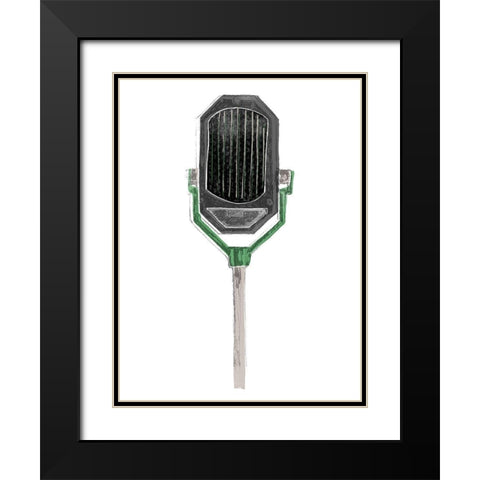 Mic Check III Black Modern Wood Framed Art Print with Double Matting by Vess, June Erica