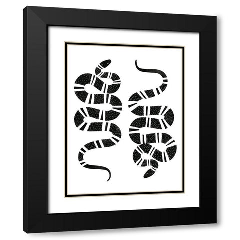 Epidaurus Snake I Black Modern Wood Framed Art Print with Double Matting by Scarvey, Emma