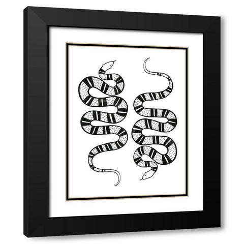 Epidaurus Snake II Black Modern Wood Framed Art Print with Double Matting by Scarvey, Emma