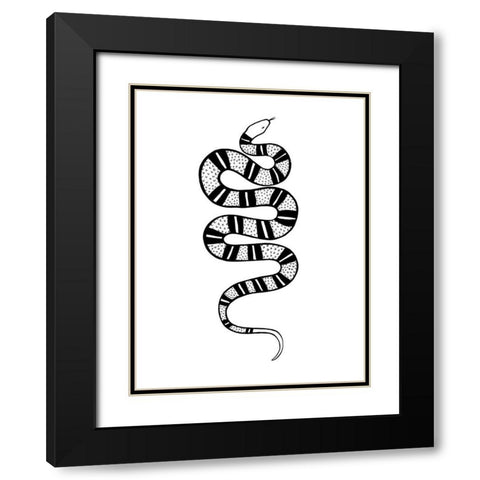 Epidaurus Snake IV Black Modern Wood Framed Art Print with Double Matting by Scarvey, Emma