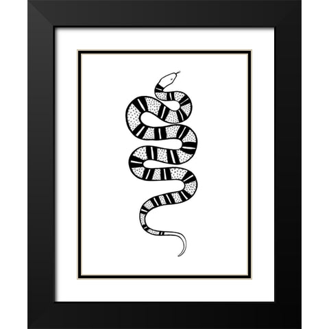 Epidaurus Snake IV Black Modern Wood Framed Art Print with Double Matting by Scarvey, Emma