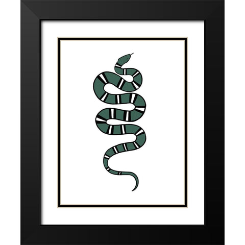 Epidaurus Snake V Black Modern Wood Framed Art Print with Double Matting by Scarvey, Emma